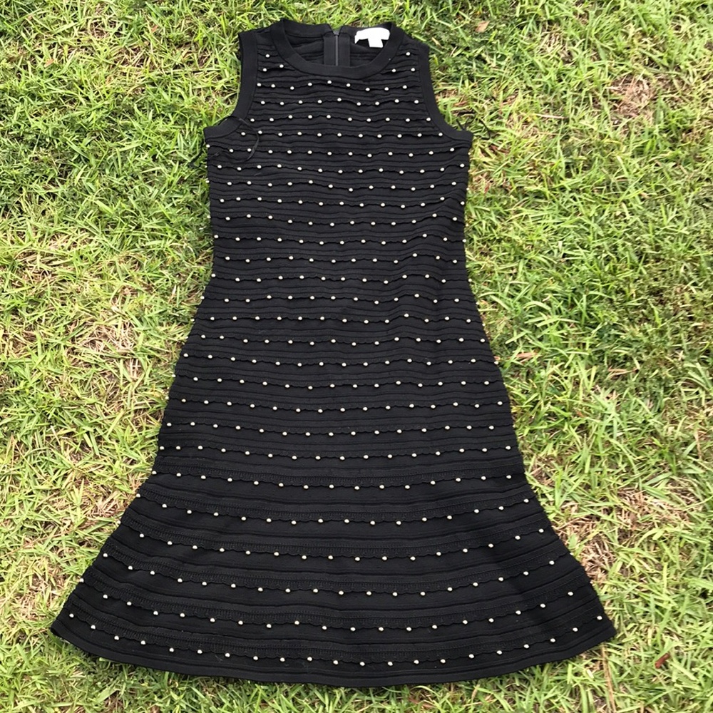 Little black dress with gold beads by Michael Kors